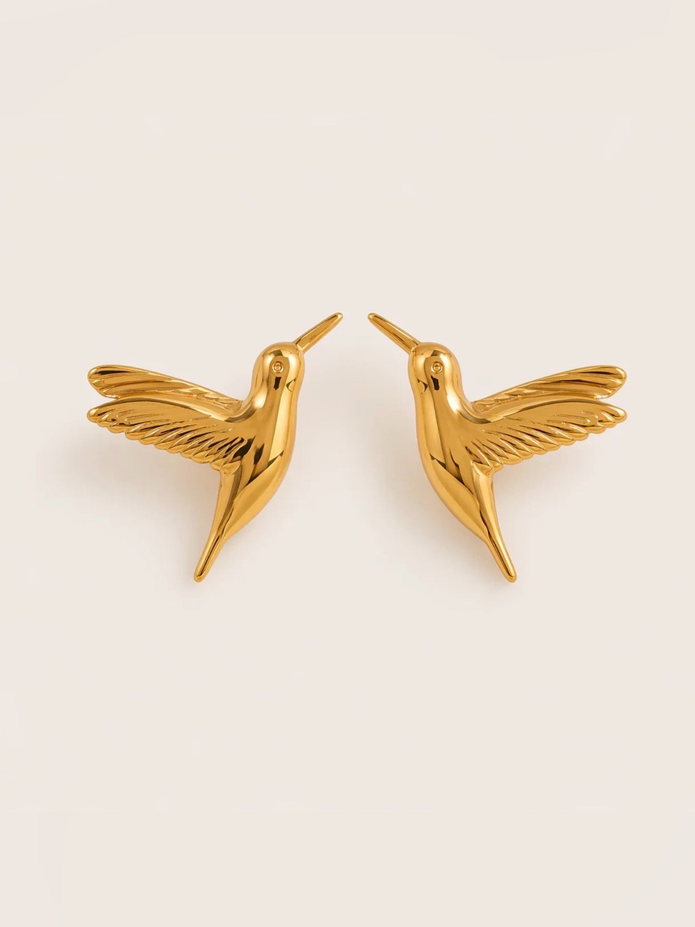 Gold Mini Birds Earrings Minimalist Stainless Steel